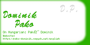 dominik pako business card